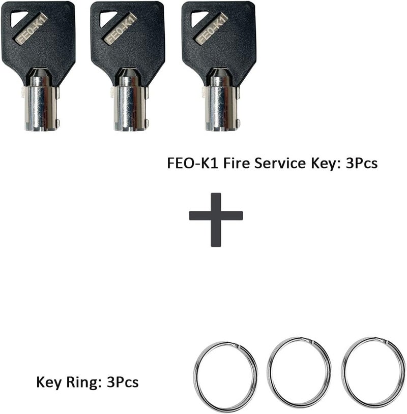 ORTREE OTREE Elevator Key, FEO-K1 Fire Service Key Recall Reset Keys,Copper,Black/Silver,Pack of 3 - Image 5